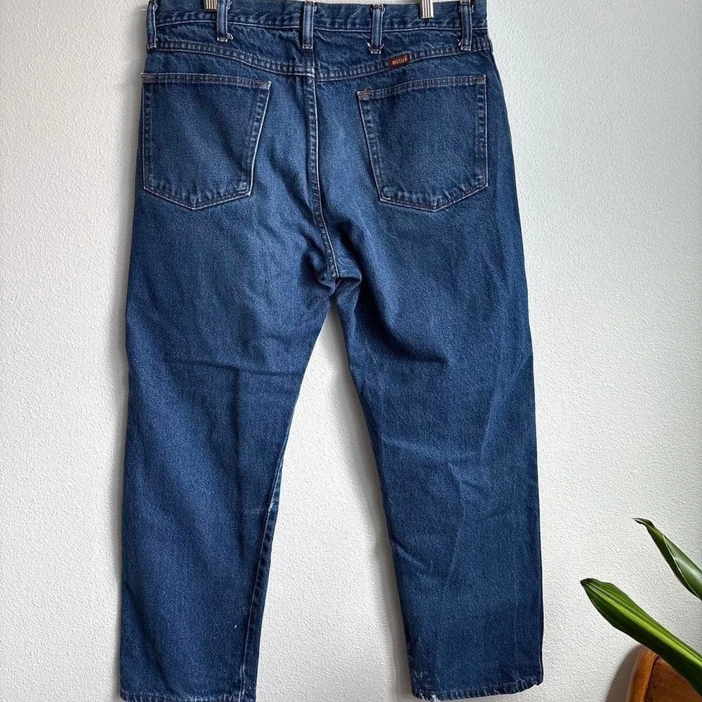 Rustler Wrangler Denim Straight Leg Jeans Dark Wash 36x29